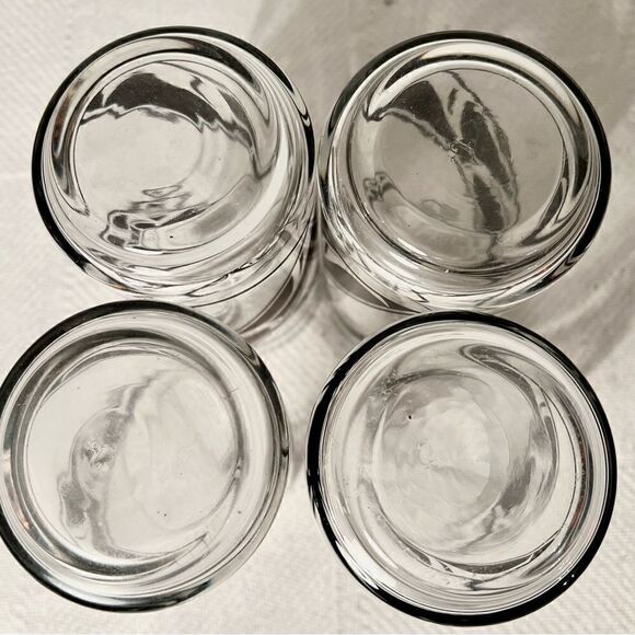 Libbey Tumblers Set of 4 With Three Black Diagonal Bands Leaf Design 14 Oz EVC. - Picture 8 of 8